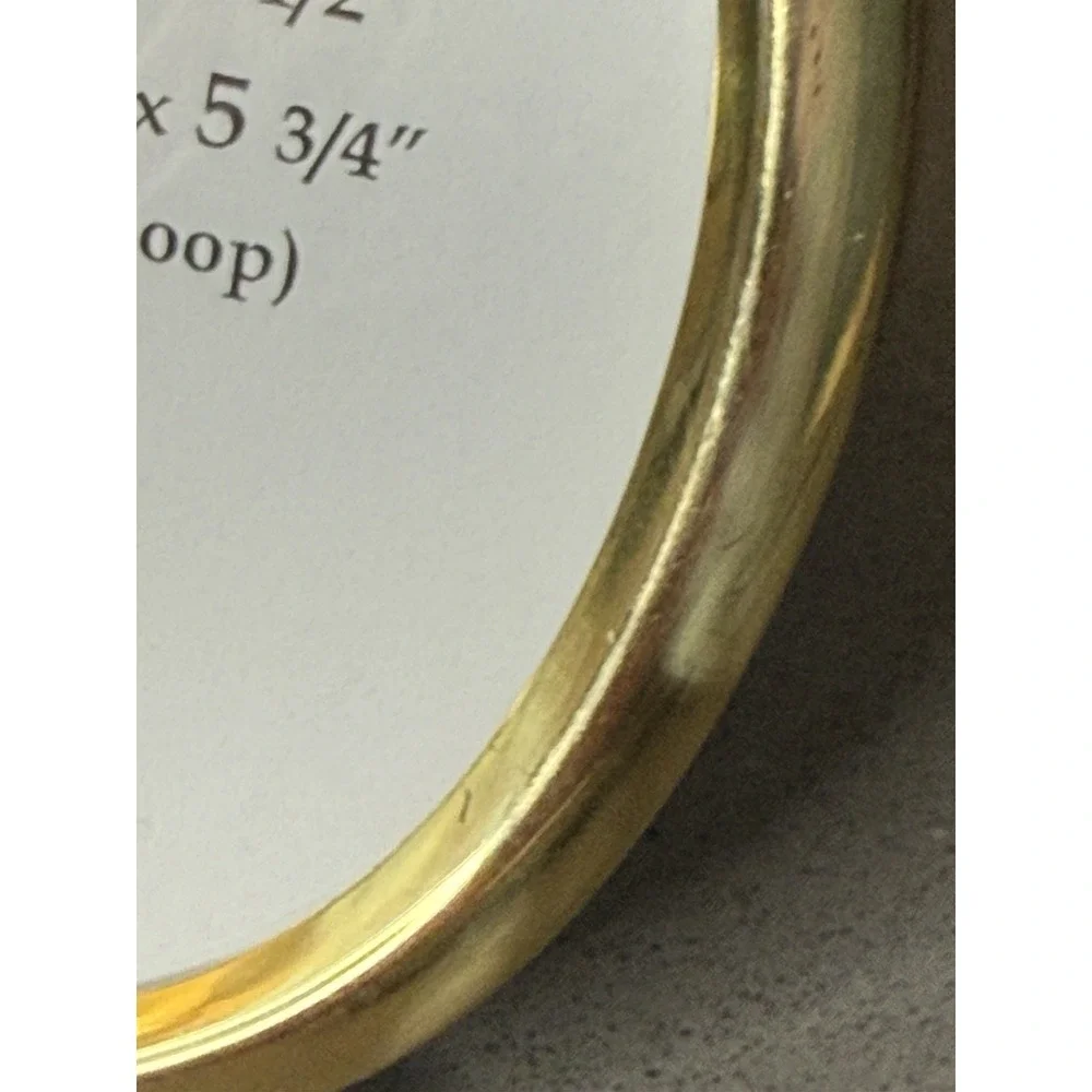 Vintage Oval MCM Brass Metal Picture Frame Gold Tone w/ Ball Feet 3.6 x 4.5 GUC